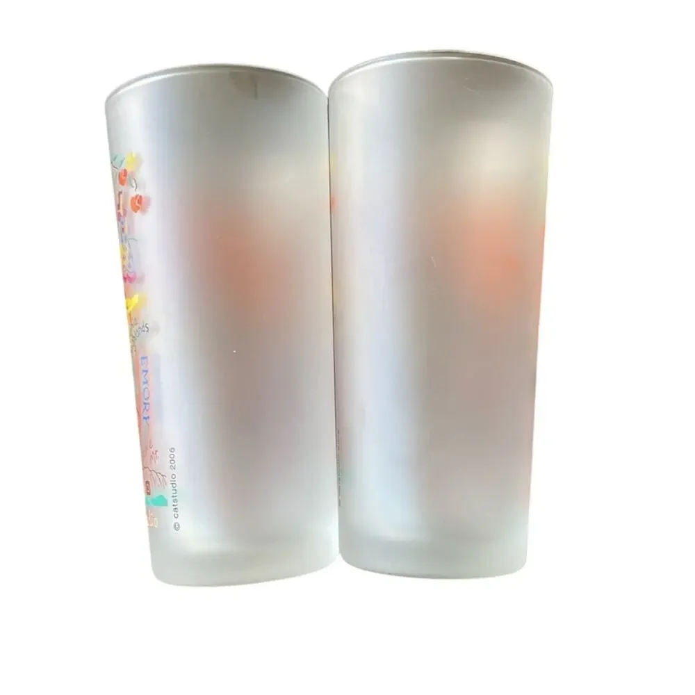 CATSTUDIO Atlanta Themed Frosted Glasses Set of 2